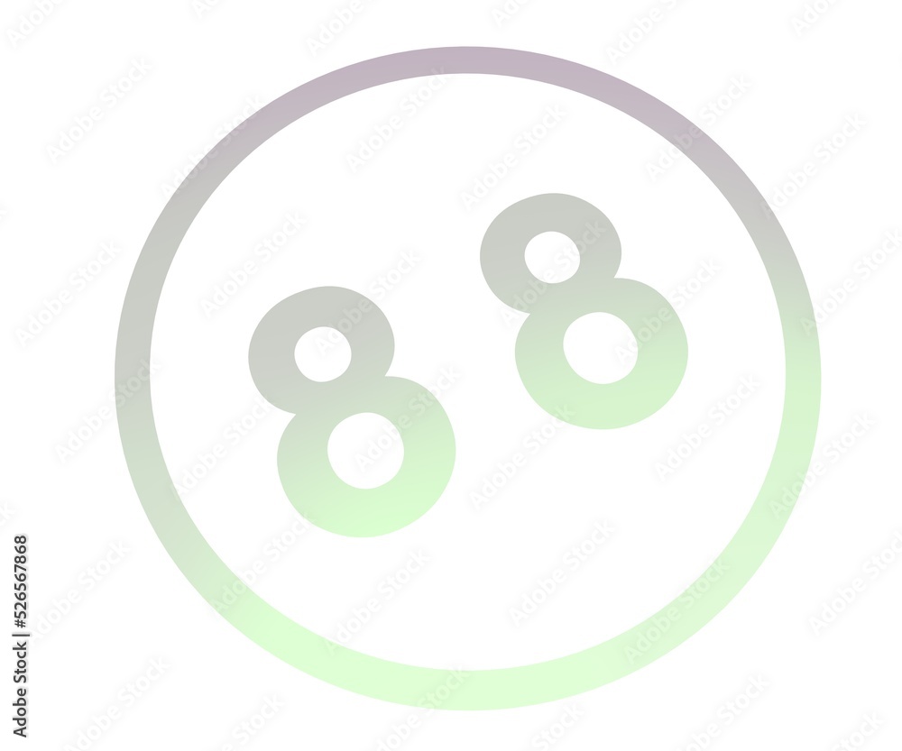 Poster colored number 88 in a circle from a gradient. enumeration and numbering.