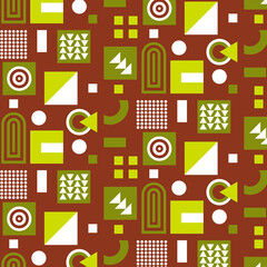 Vector seamless pattern for design and print. Bright texture in abstract style with elements of geometric shapes for use in business, marketing, fashion, etc.