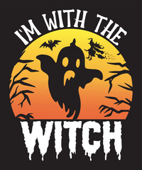 i m with the witch tshirt design