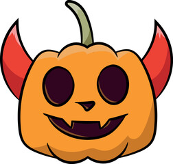 Pumpkin With Devil Hornes