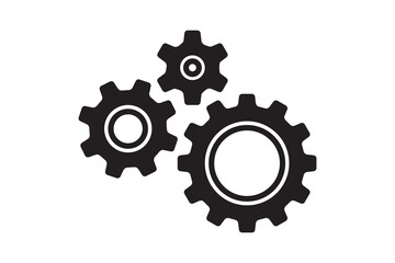 Setting icon vector with work cog gear element. Cogweel mechanism symbol.