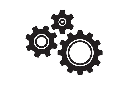 Setting icon vector with work cog gear element. Cogweel mechanism symbol.