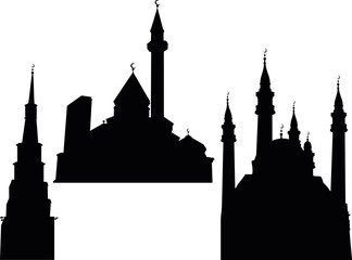 Fototapeta premium three mosques isolated on white background