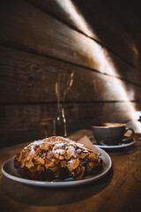 Fresh almond croissant from Bakery