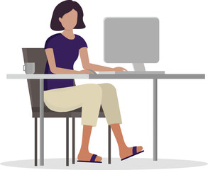 people working vector illustration people working on computer