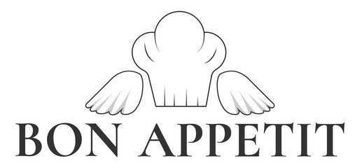 Bon appetit writing with chef's hat .
