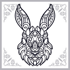 Rabbit zentangle arts isolated on white background