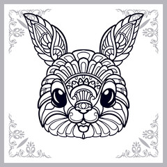 Rabbit zentangle arts isolated on white background