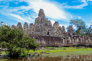 Fototapeta na wymiar Angkor Thom Bayon Temple at Angkor Wat in Siem Reap, Cambodia
