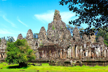 Angkor Thom Bayon Temple at Angkor Wat in Siem Reap, Cambodia