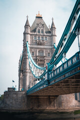 Fototapeta na wymiar Tower Bridge in London on a cloudy day