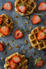 Obraz na płótnie Canvas waffles with strawberries