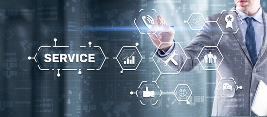 Technical Service Business Technology Internet Concept. 3D icons