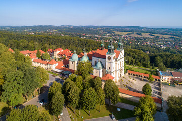 Kalwaria Zebrzydowska in Poland. Church, monastery and Calvary