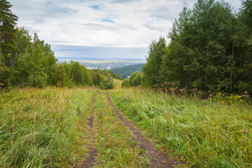 Fototapeta na wymiar Belokurikha. The road to the Mount Tserkovka. Russia