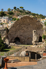Ruins of an ancient Roman city. Baths of Venus. Terme di Baia. Architectural discoveries in a...