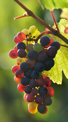 Grappe de raisin multicolore