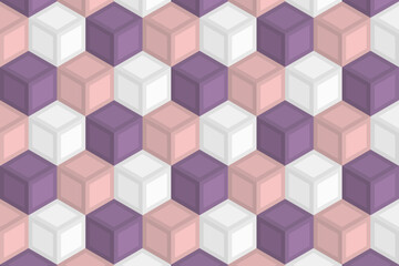 Abstract background. 3d cubes with stroke. Vector background.