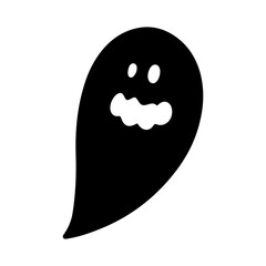 A creepy ghost with a funny face on a white background