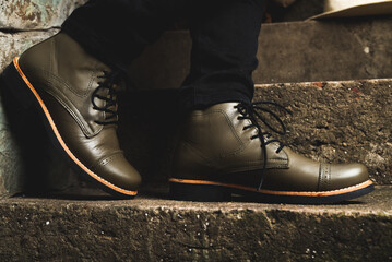 botas zapatos de cuero mujer con suela de goma