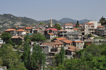 Fototapeta na wymiar The beautiful village of Kyperounta in the province of Limassol, in Cyprus 