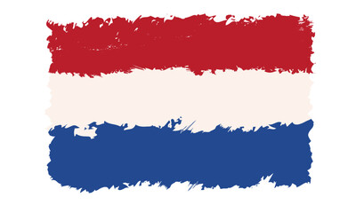 Vector flag of Netherlands in vintage style. Netherlands flag in grunge style.