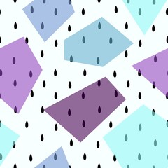 Geometric water rain drops seamless pattern for kids clothes print and fabrics and accessories and notebooks