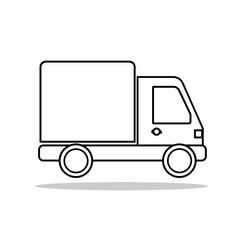 Vector Outline Cargo Shipping Van Truck Icon Illustration, Fast Delivery Concept, Truck and shipment and transportation. Big car vector design. Cargo Truck Vector Design Element. Shipping Service.