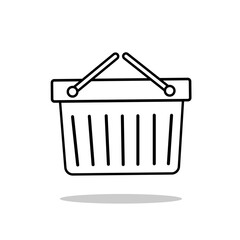 Vector Outline Shopping Basket Icon or Logo Isolated Sign Symbol Vector Illustration Black and White Style Vector Icons. Shopping, e commerce icon or e marketing business concept  design.