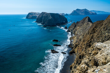 Pacific Ocean Laps On Narrow Beaches of Anacapa Island