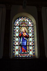 stained glass window in the church 