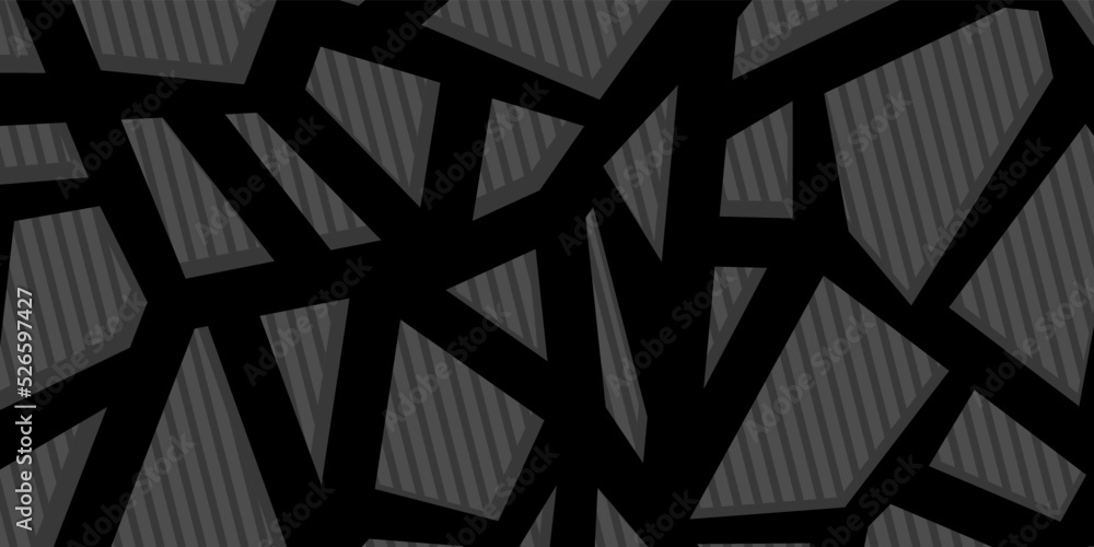 Poster Abstract stripes on dark background. Modern background with lines and shadows. Vector backdrop EPS 10