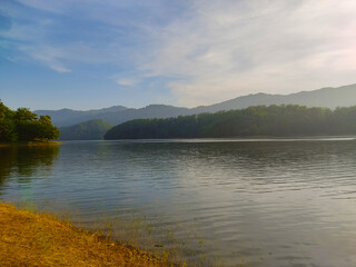 lake and mountains