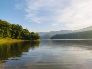 lake and mountains