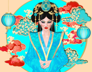 The Four Beauties of China. The most beautiful women of Chinese History and Mythology are brought to life through our exclusive digital art style. They embody Legend, Art, Fashion and Beauty!