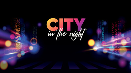 City Lights by Night Vector Illustration