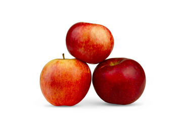 Ripe red apples isolated on white background