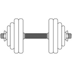 Bodybuilding Strength Training Dumbbell, adjustable dumbbell for Full Body Fitness Workout sketch drawing, contour lines drawn
