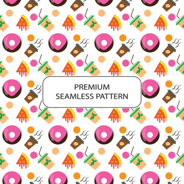 food and baverages seamless pattern abstract premium vector design