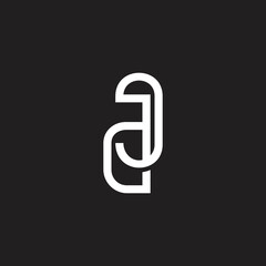 letter dj linked font simple logo vector
