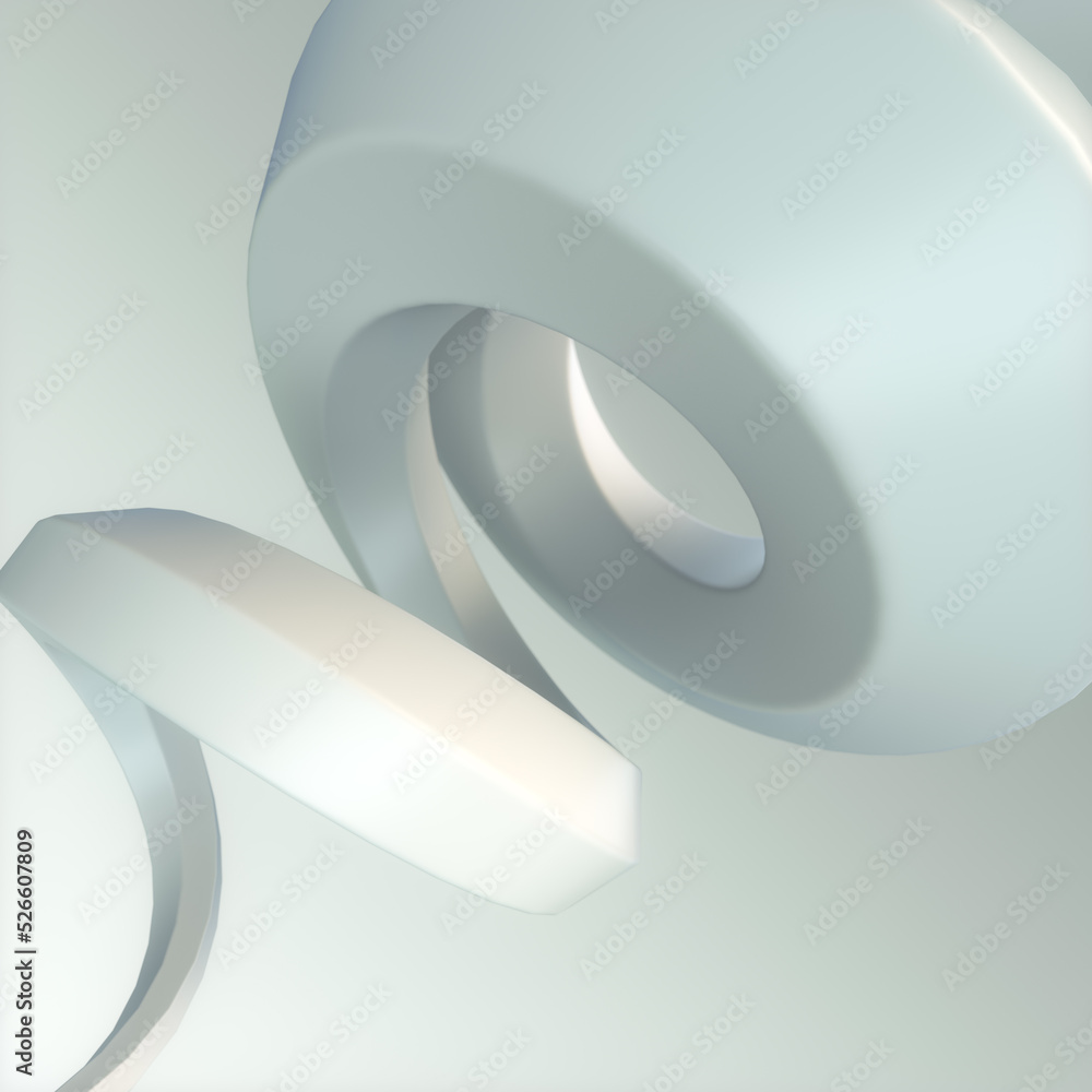 Poster white twisted helix. modern shape for decoration design. abstract background. 3d rendering digital i