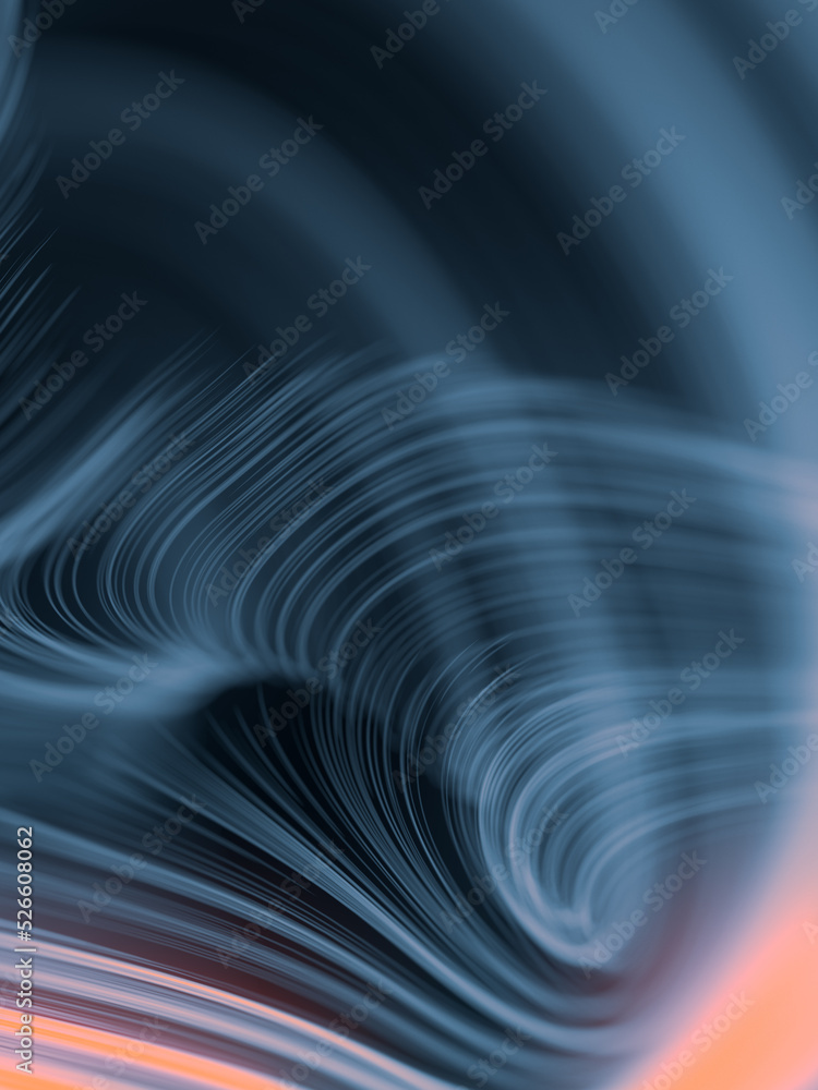Aufkleber abstract digital virtual reality in the form of power lines. 3d rendering digital illustration