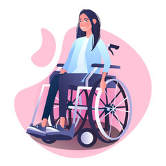 Girl on a wheelchair, health, medicine, gentle background