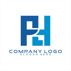 Obraz premium Abstract letter P and H design logo vector
