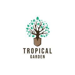 Tree tropical garden logo design
