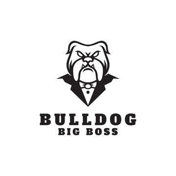 bulldog silhouette icon logo design