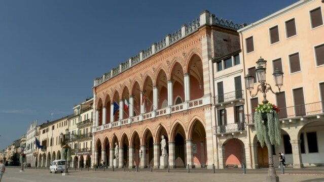 Padua, Italy, view of the facade of the Loggia Amulea building