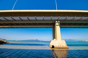 ponte pedro ivo e colombo salles e hercílio luz florianopolis santa catarina brasil 