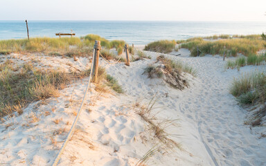 Fototapeta premium zejście nad morską plażę. Morze Bałtyckie