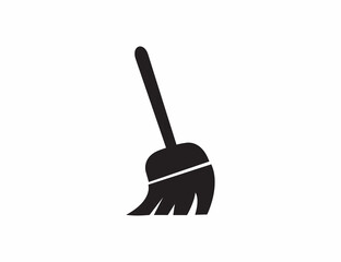 Broom Vector Clip Art icon